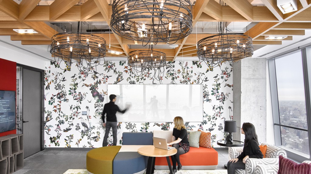 A group of people in a room.